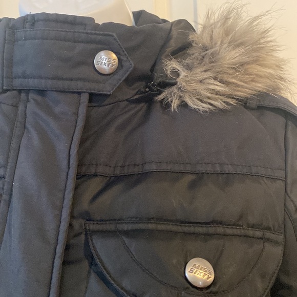 Miss Sixty Down & Faux Fur Trim Utility Winter Jacket Parka Anorak Coat XS - Picture 5 of 15